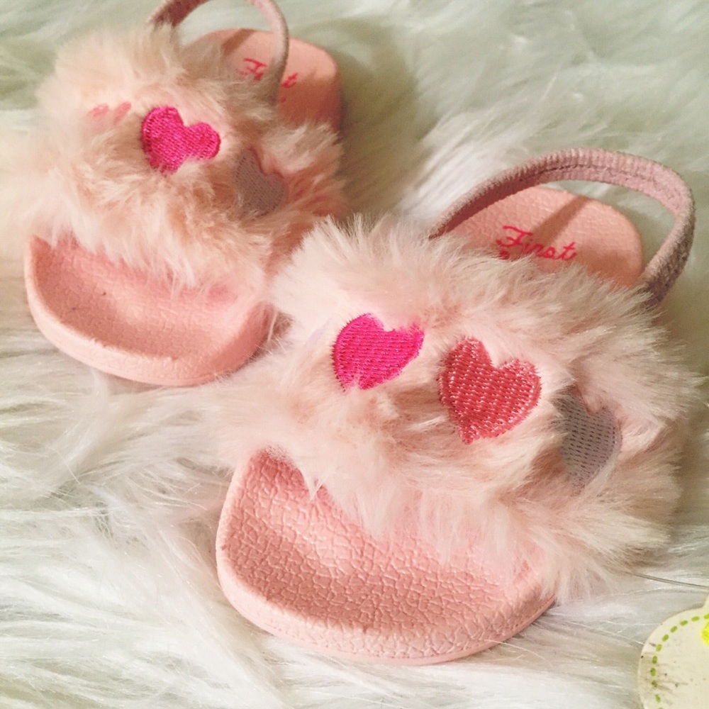 Little pink heart slippers